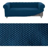 Faiend Likrali esnek 3 kişilik Chester koltuk kılıfı streç lastikli çekyat kanepe örtüsü Modern Koltuk kılıfı balpeteği petrol mavi - Lacivert - 185 x 230 cm