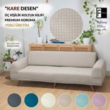 Faiend Vizon Likrali Esnek 3 Kişilik Koltuk Örtüsü Streç Lastikli Çekyat kanepe kılıfı Modern Koltuk Kılıfı - 180 x 225 cm