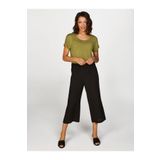 Faik Sönmez 00080 Siyah Wide Leg Viskon Kadın Capri