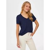 Faik Sönmez Kadın Oversize V Yaka Uzun Kol Minimalist T-Shirt