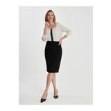Faik Sönmez Kadın Siyah Slim Fit Etek 00035