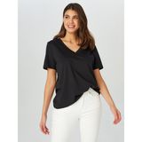 Faik Sönmez Kadın V Yaka T-Shirt - XL - Siyah