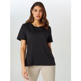 Faik Sönmez Kadın Yuvarlak Yaka T-Shirt - Siyah