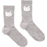 Faik Sönmez Kedi Jakarlı Soket Çorap W26CRP015 - Standart - Gri