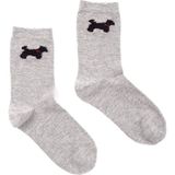 Faik Sönmez Köpek Jakarlı Soket Çorap W26CRP010 - Standart - Gri Melanj