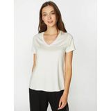 Faik Sönmez Minimalist Oversize V Yaka Kadın T-Shirt - Kısa Kol