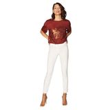 Faik Sönmez Slim Fit Büyük Beden Dar Paça Ekru Kadın Klasik Pantolon B000052 48