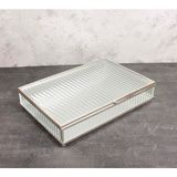 Fair Home Kız Isteme Çikolata Kutusu Camlı Büyük Boy Çikolata-Şekerlik Saklama Metal Gümüş – Leila Model - 35 x 24 cm