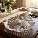 Fair Home Melody Yuvarlak Cam Tepsi – Sunumluk – Meyvelik – 26 cm - Şeffaf