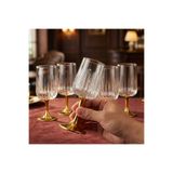 FAIR HOME Nova Gold Metal Ayaklı Cam Kahve Yanı Bardak Seti - 6 x 135 ml.