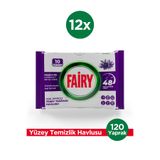Fairy Çok Amaçlı Yüzey Temizlik Havlusu 10 Yaprak 12 Adet | Lavanta Yağlı | Beyaz Sirke & Karbonat