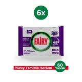 Fairy Çok Amaçlı Yüzey Temizlik Havlusu 10 Yaprak 6 Adet | Lavanta Yağlı | Beyaz Sirke & Karbonat