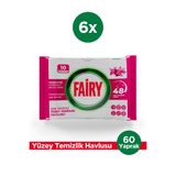 Fairy Çok Amaçlı Yüzey Temizlik Havlusu 10 Yaprak 6 Adet | Lilyum Çiçeği| Beyaz Sirke & Karbonat