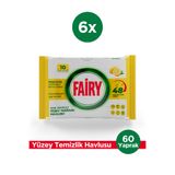 Fairy Çok Amaçlı Yüzey Temizlik Havlusu 10 Yaprak 6 Adet | Limon Yağlı | Beyaz Sirke & Karbonat