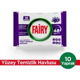 Fairy Çok Amaçlı Yüzey Temizlik Havlusu 10 Yaprak | Lavanta Yağlı | Beyaz Sirke & Karbonat