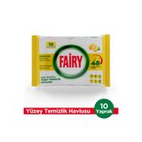 Fairy Çok Amaçlı Yüzey Temizlik Havlusu 10 Yaprak | Limon Yağlı | Beyaz Sirke & Karbonat