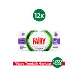 Fairy Çok Amaçlı Yüzey Temizlik Havlusu 100 Yaprak 12 Adet | Lavanta Yağlı | Beyaz Sirke Karbonat