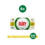 Fairy Çok Amaçlı Yüzey Temizlik Havlusu 100 Yaprak 6 Adet | Limon Yağlı | Beyaz Sirke Karbonat