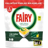 Fairy Hepsi Bir Arada Limon Kokulu Bulaşık Makinesi Deterjanı Kapsülü 36 Yıkama Tablet