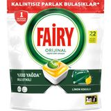 Fairy Hepsi Bir Arada Limon Kokulu Bulaşık Makinesi Deterjanı Tableti 22 Yıkama Tablet
