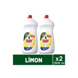 Fairy Orijinal Sıvı Bulaşık Deterjanı 1500 ml Limon Kokulu x 2 Adet