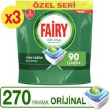 Fairy Özel Seri 270 Yıkama Bulaşık Makinesi Deterjanı Tableti / Kapsülü (90x3)