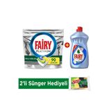 Fairy Platinum 96 Yıkama Tablet/kapsül Limon Kokulu Platinum 500 ml Hijyen Sünger
