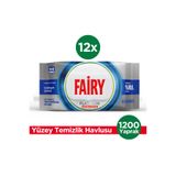 Fairy Platinum Antibakteriyel Yüzey Temizlik Havlusu 100 Yaprak 12 Adet | Beyaz Sirke & Karbonat