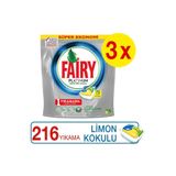 Fairy Platinum Bulaşık Makinesi Deterjanı Kapsülü Limon Kokulu 72 Yıkama X 3 Adet (216 Yıkama)