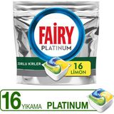 Fairy Platinum Bulaşık Makinesi Deterjanı Tableti / Kapsülü Limon Kokulu 16 Yıkama