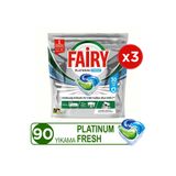 Fairy Platinum Fresh Bulaşık Makinesi Kapsülü 30 Yıkama x3