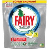 Fairy Platinum Hepsi Bir Arada Bulaşık Makinesi Kapsülü Limon Kokulu 72 Adet (7'li Paket)