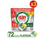 Fairy Platinum Limon Kokulu Bulaşık Makinesi Deterjanı Kapsülü 72 Yıkama X3(3 Adet)