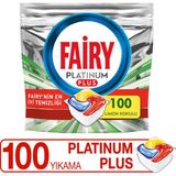 Fairy Platinum Plus 100 Yıkama Limon Kokulu Bulaşık Makinesi Deterjanı Tableti Özellikle Etkili