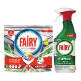 Fairy Platinum Plus 22 Yıkama Bulaşık Makinesi Kapsülü + Fairy Power Sprey 3’ü 1 Arada Bulaşık ve Mutfak 500 ml