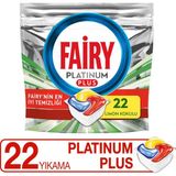 Fairy Platinum Plus 22 Yıkama Limon Kokulu Bulaşık Makinesi Deterjanı Tablet