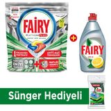 Fairy Platinum Plus 60 Yıkama + Fairy Platinum 430 ml Sıvı Bulaşık Deterjanı Limon + Sünger