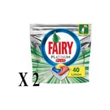 Fairy Platinum Plus Bulaşık Makinesi Deterjanı Kapsülü, 40 Yıkama, Limon, 2 Adet