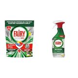 Fairy Platinum Plus Bulaşık Makinesi Deterjanı Kapsülü/Tableti 40 Yıkama Limon Kokulu+Fairy Power Sprey, 3’ü 1 arada, Limon Kokulu, 500ml