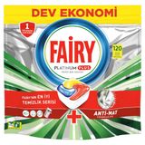 Fairy Platinum Plus Hepsi Bir Arada Bulaşık Makinesi Tabletleri, Limon, 120 Tablet