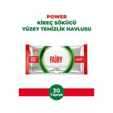 Fairy Power Kireç Sökücü Yüzey Temizlik Havlusu 30 Yaprak | Deterjan Katkılı Köpüklü Formül