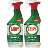 Fairy Power Sprey, 3'ü 1 arada, Bulaşıklarınız Ve Mutfağınız Için Zahmetsiz Temizlik Ve Parlaklık, Limon Kokulu, 500ml 2li paket