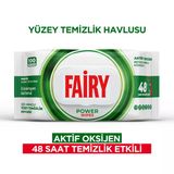 Fairy Power Wipes Aktif Oksijen Yüzey Temizleme Mendili 100 Yaprak | Beyaz Sabun | Beyaz Sirke & Karbonat