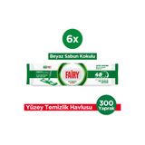 Fairy Power Wipes Mop Uyumlu Yer Temizlik Havlusu 50 Yaprak | Beyaz Sabun | 6 Adet
