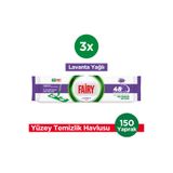 Fairy Power Wipes Mop Uyumlu Yer Temizlik Havlusu 50 Yaprak | Lavanta Yağlı | 3 Adet