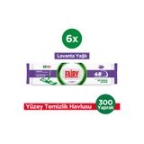 Fairy Power Wipes Mop Uyumlu Yer Temizlik Havlusu 50 Yaprak | Lavanta Yağlı | 6 Adet