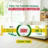 Fairy Power Wipes Mop Uyumlu Yer Temizlik Havlusu 50 Yaprak |Limon Yağlı | 3 Adet