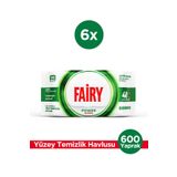 Fairy Power Wipes Yüzey Temizlik Havlusu 100 Yaprak 6 Adet | Beyaz Sabun | Beyaz Sirke & Karbonat