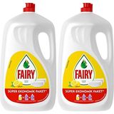 Fairy Sıvı Bulaşık Deterjanı 2×2600 ml Limon Kokusuyla Süper Ekonomik Paket