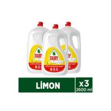 Fairy Süper Ekonomik Paket Sıvı Bulaşık Deterjanı 2600 ml Limon Kokulu x 3 Adet